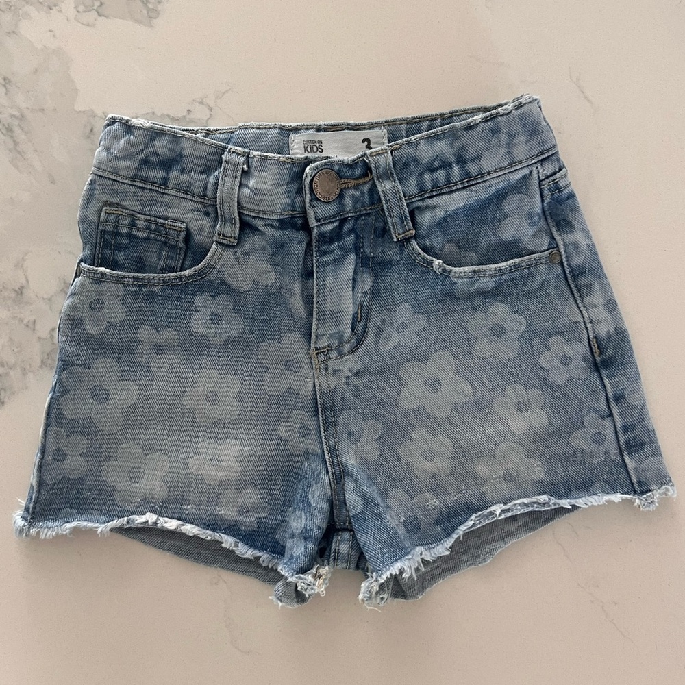 Cotton On Kids Daisy Denim Cutoff Shorts